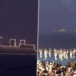 Navy Day 2022: Indian Navy Ships Lit Up During Navy Day Celebrations in Visakhapatnam (See Pics)